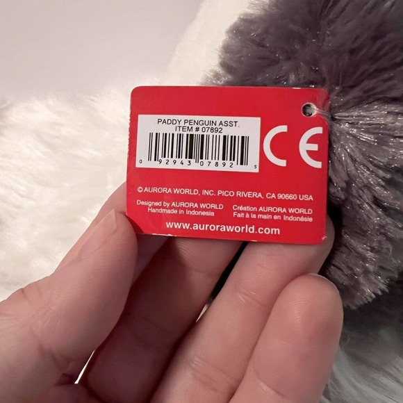 NWT Aurora World Gray ‘Paddy’ Penguin Plush Stuffed Animal Toy #07892 - Picture 6 of 10